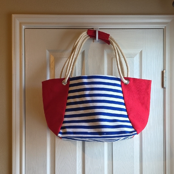 no brand Handbags - Red and Blue Striped Tote Bag NWOT